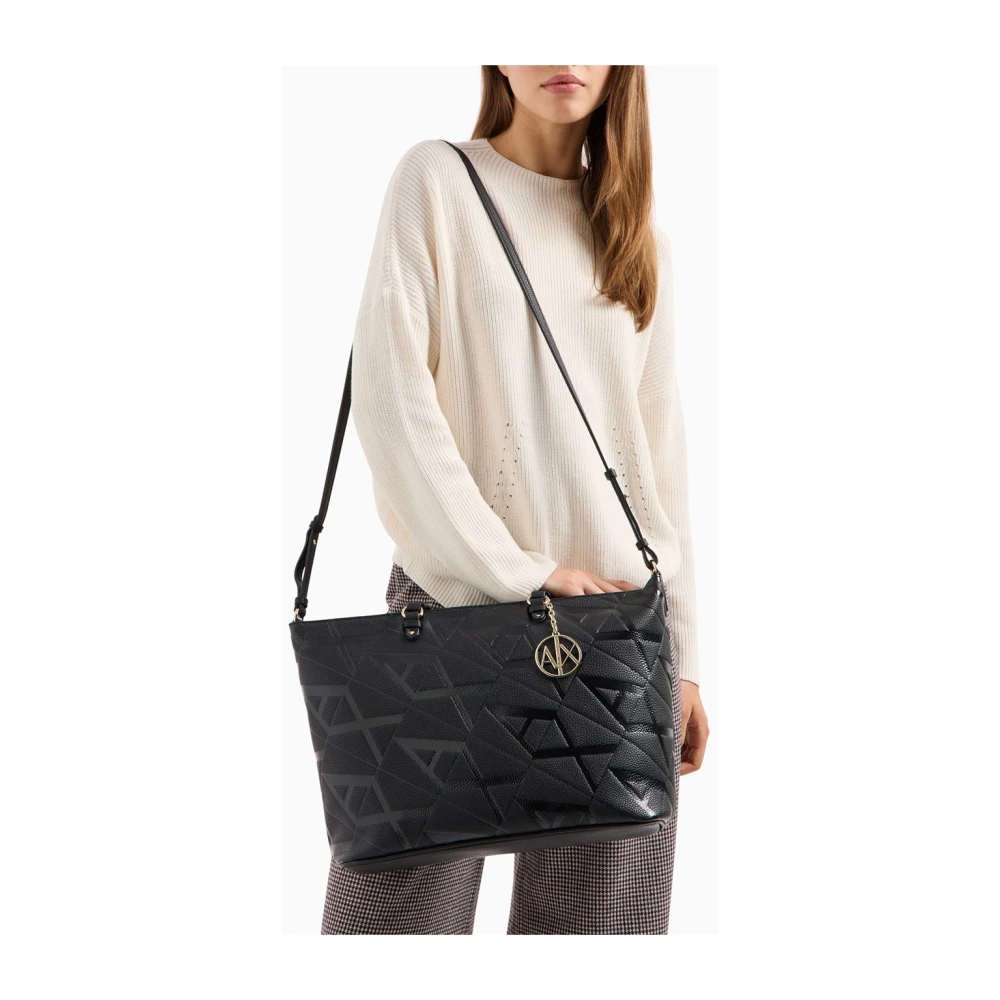 Emporio Armani Zwarte Winkel Tas met Logo Black Dames