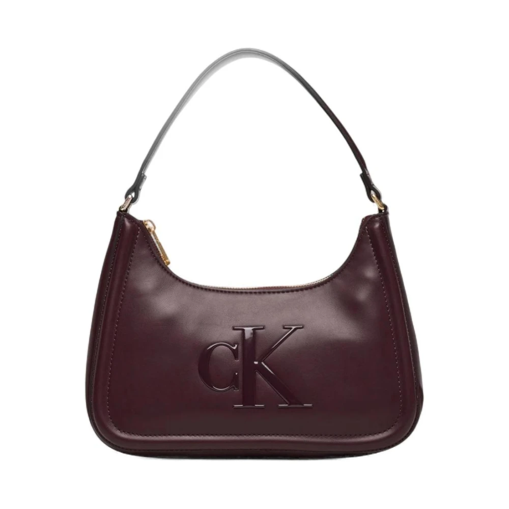 Calvin Klein Women's Red Handbag With Zip And Inside Pocket