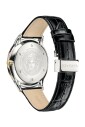 herrenuhr-schwarzes-leder-gold-silber-gmt
