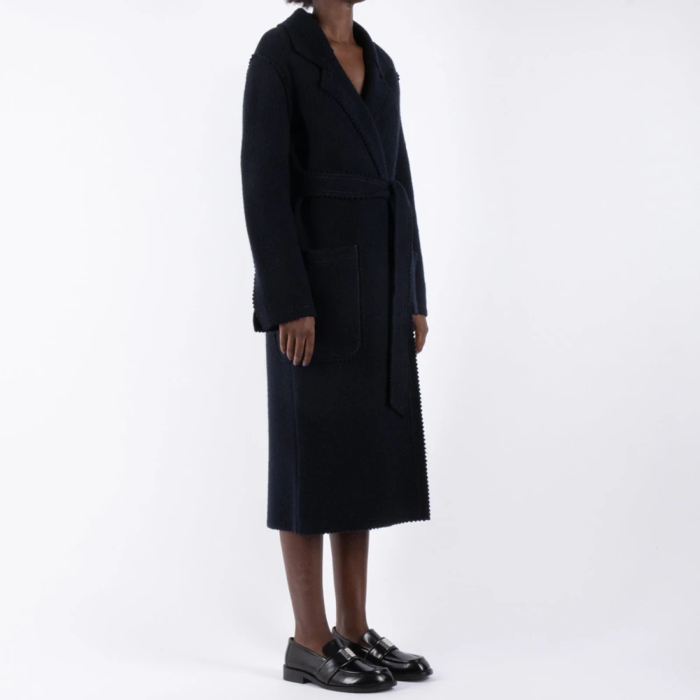 Max Mara Luxe Blauwe Wol Kasjmier Jas Blue Dames