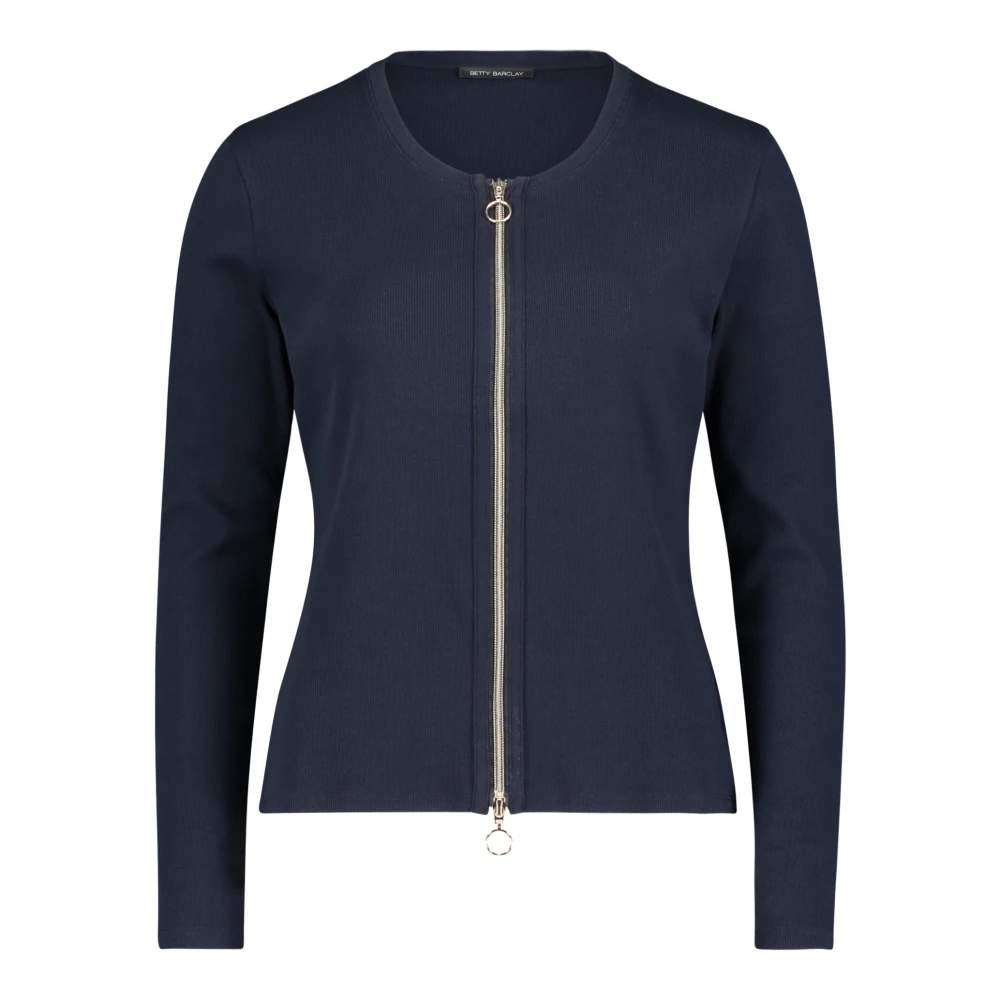 Betty Barclay Geribbelde Shirtjas Blue Dames