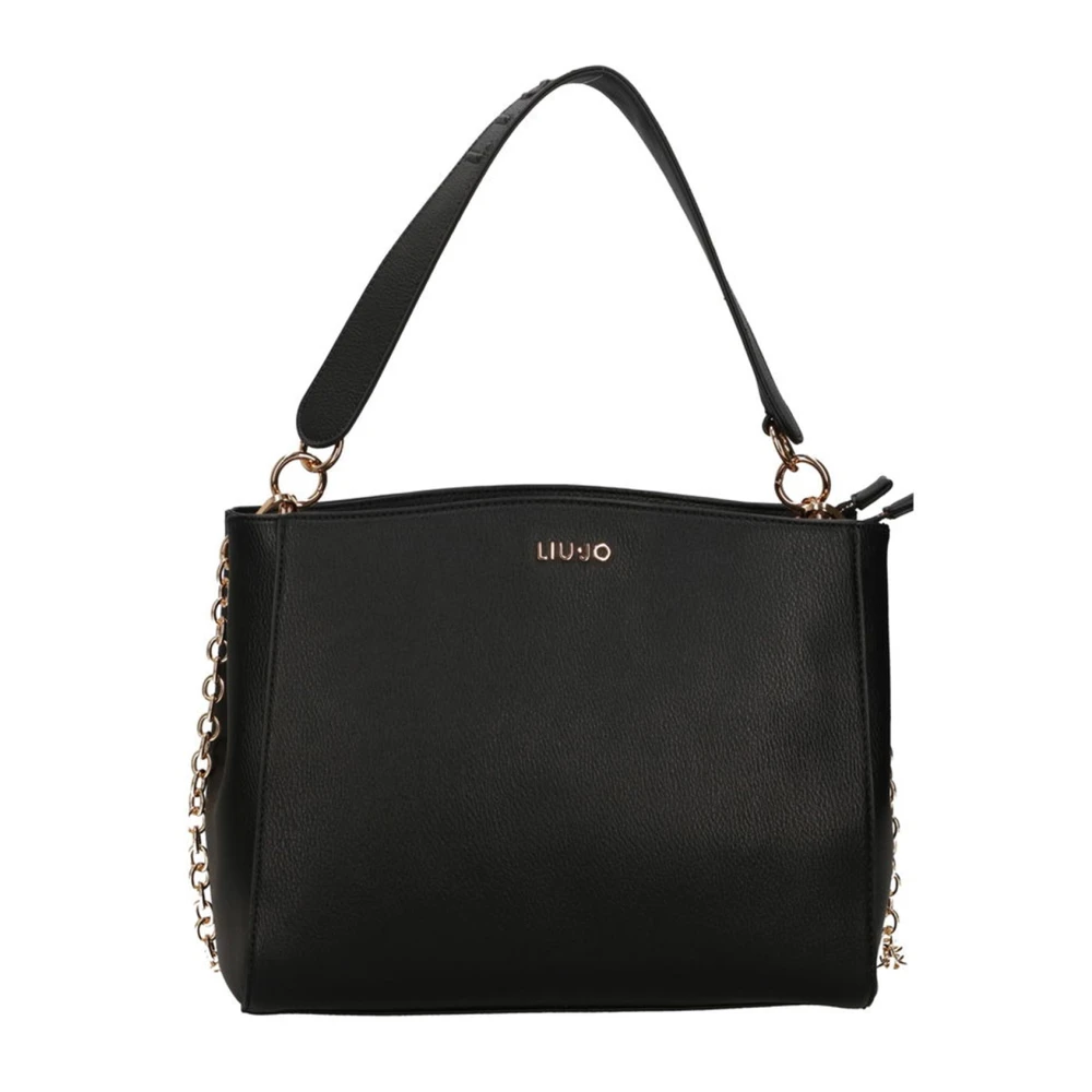 Liu Jo Schoudertas met Ketting en Dubbele Ritsvakken Black Dames