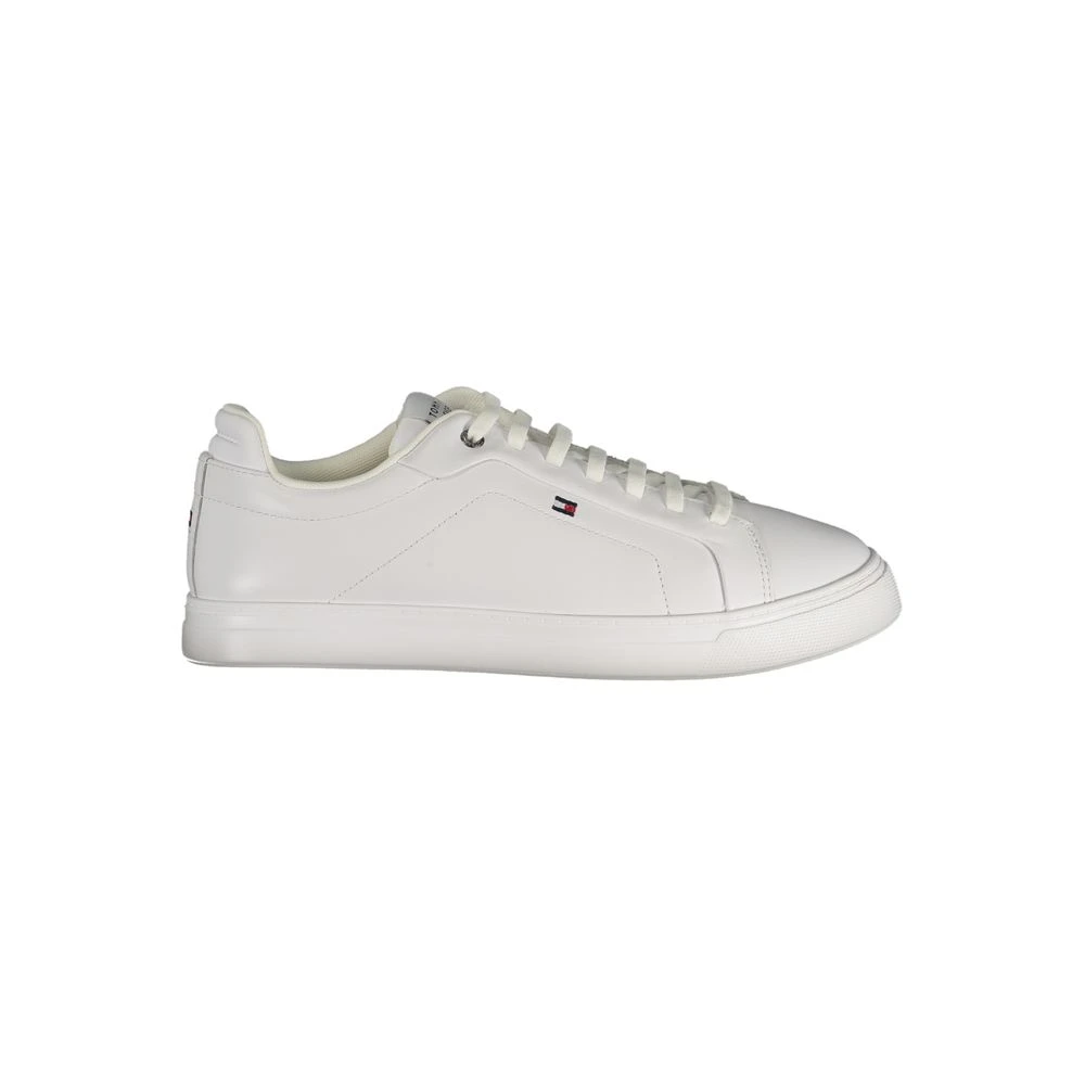 Tommy Hilfiger White Leather Sneaker - Male - Sneakers - White - 8 Uk - Shoes