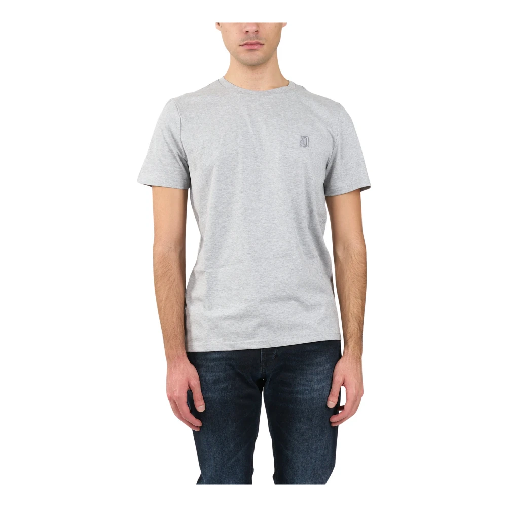 Dondup Jersey T-shirt met geborduurde borst Gray Heren