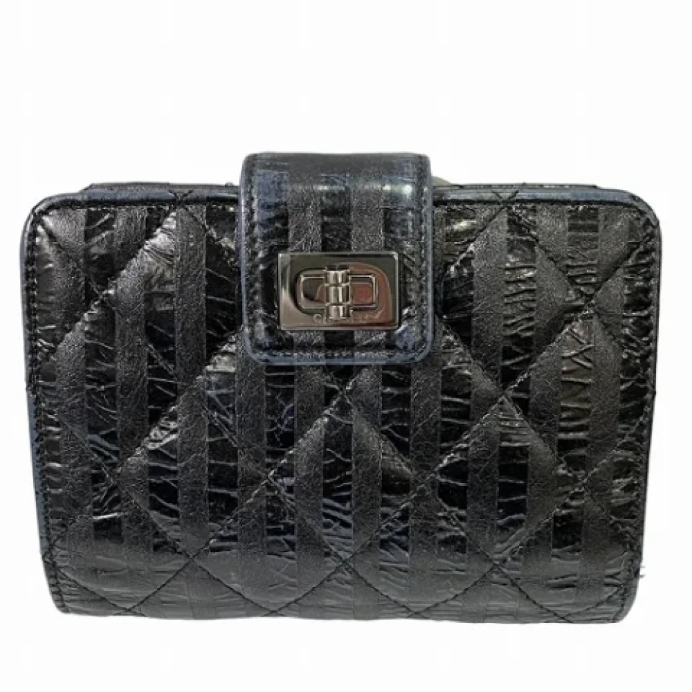 Chanel Vintage Pre-owned Leather wallets Black Dames