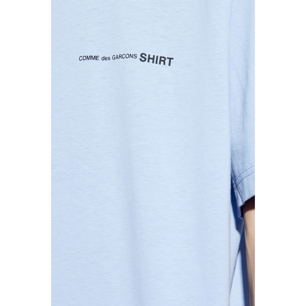 Comme des Garçons T-shirt met bedrukt logo Blue Heren