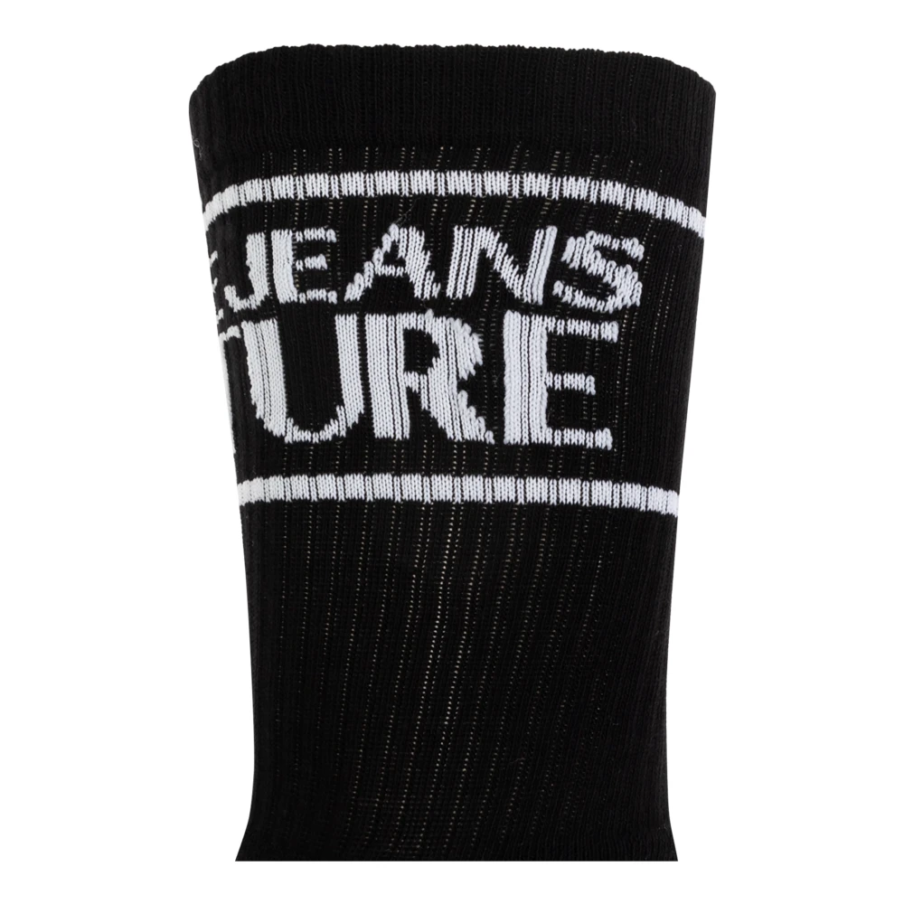 Versace Jeans Couture Katoenen sokken met logo Black Heren