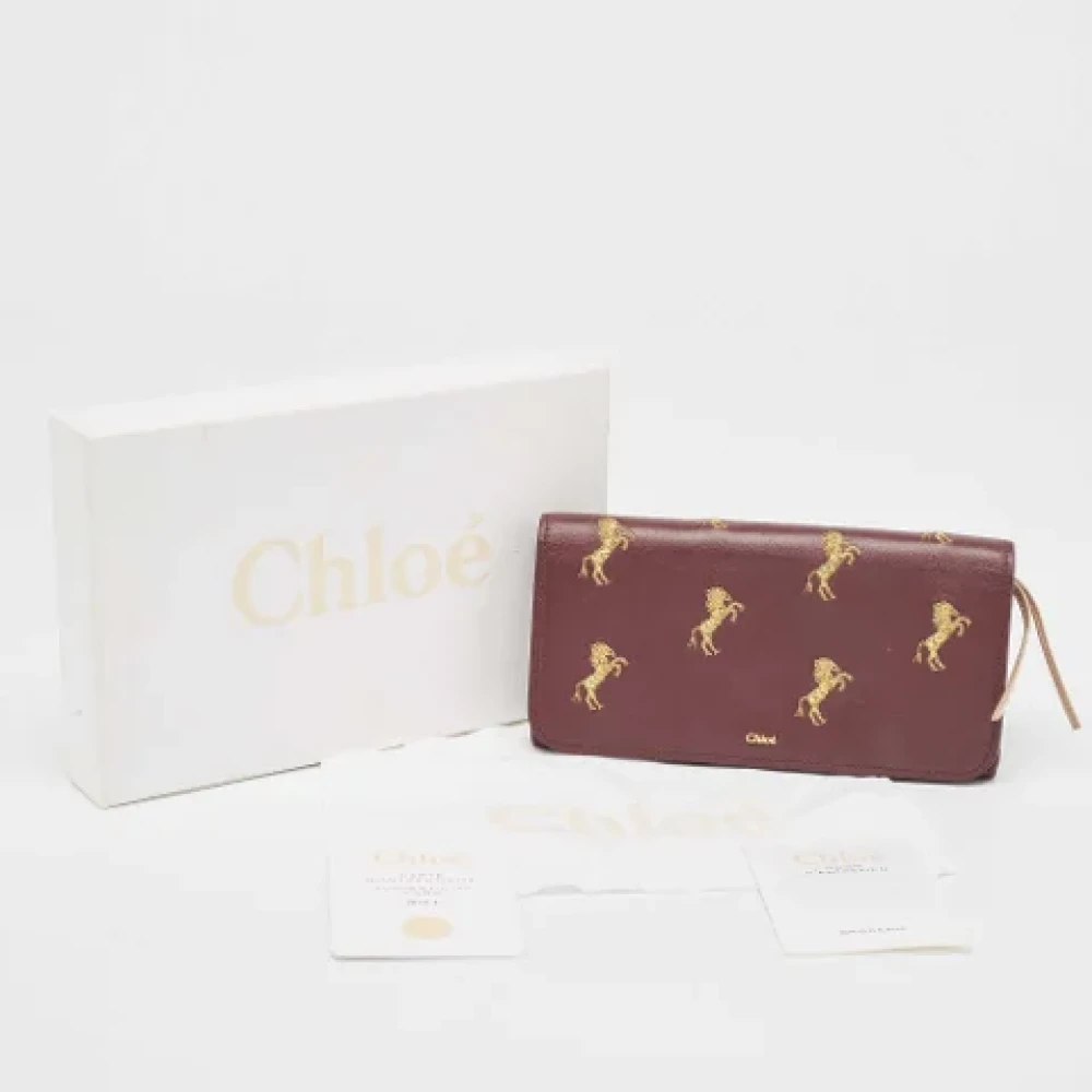 Chloé Pre-owned Leather wallets Red Dames