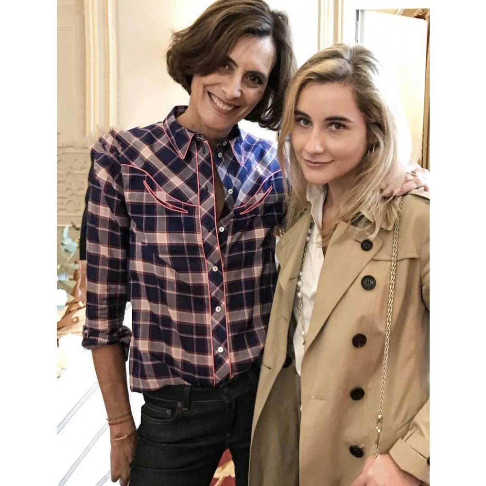 Ines De La Fressange Paris Brenda paarse katoenen overhemd Multicolor Dames