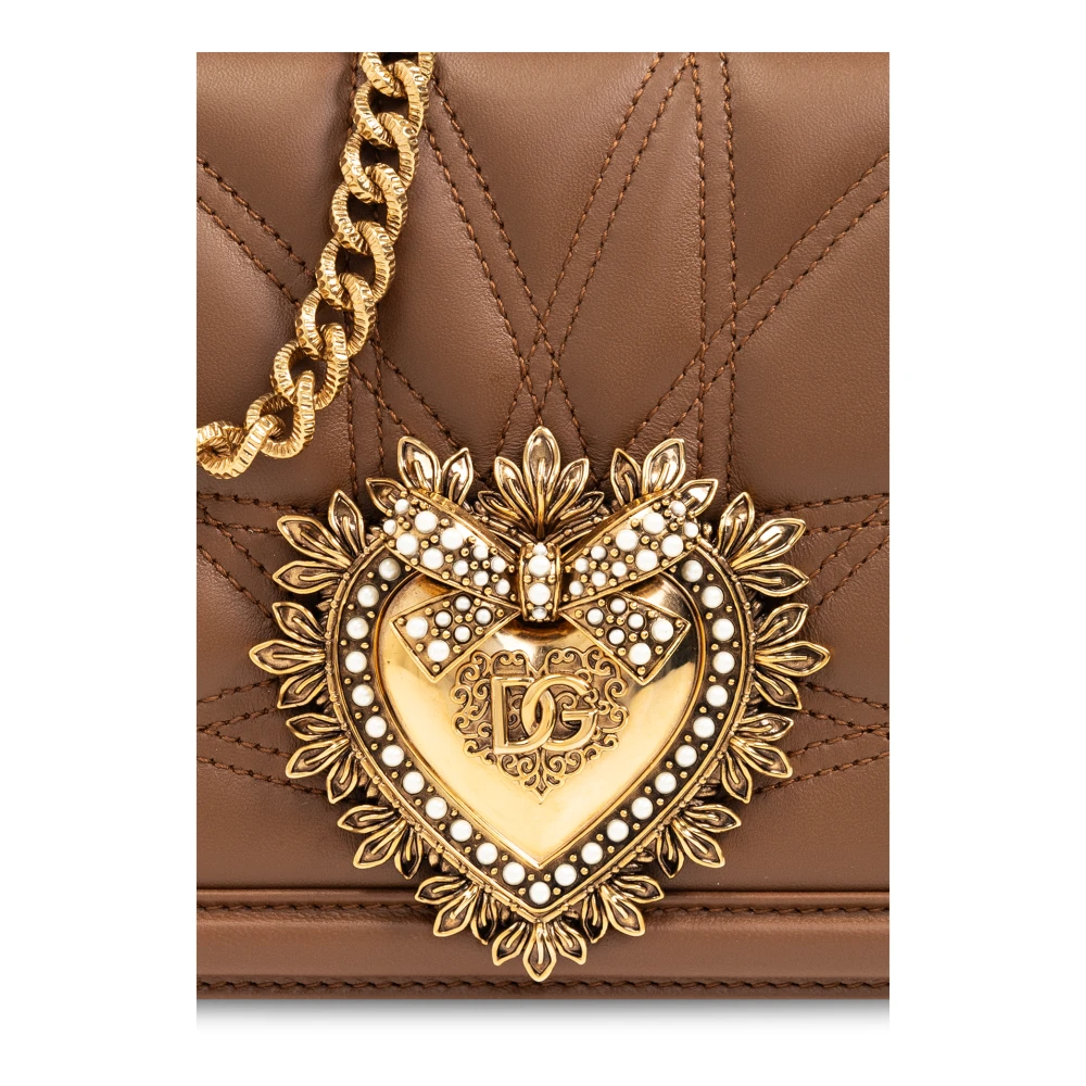Dolce & Gabbana Shoulder bag with logo Brown Dames