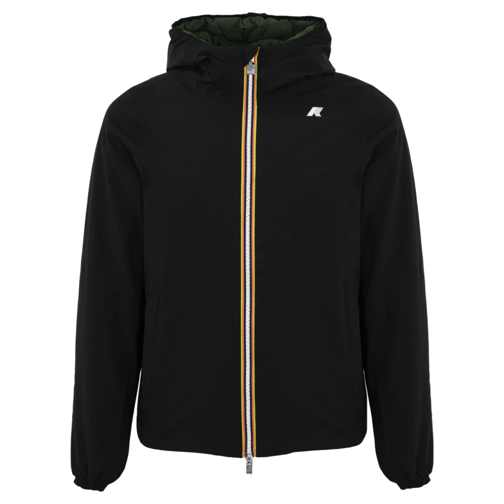 K-way Omkeerbare Hoodie Zwart Groen Slim Fit Black Heren