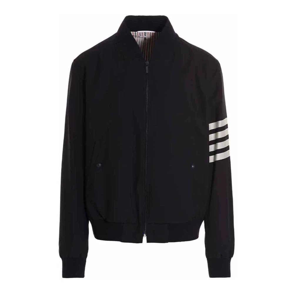 Thom Browne Men's Blue Bomber Jackets, S, Bomber 4 Bar