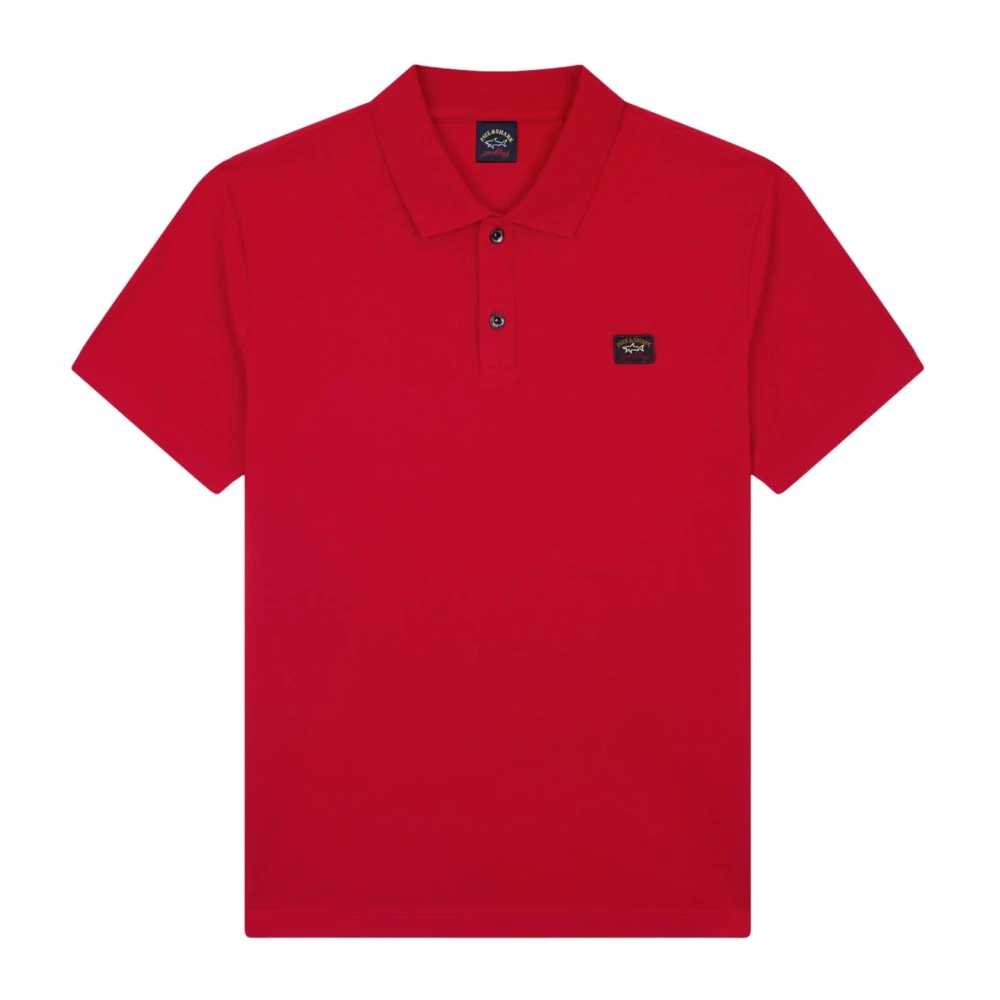 PAUL & SHARK Organisch Katoenen Polo Shirt in Rood Red Heren