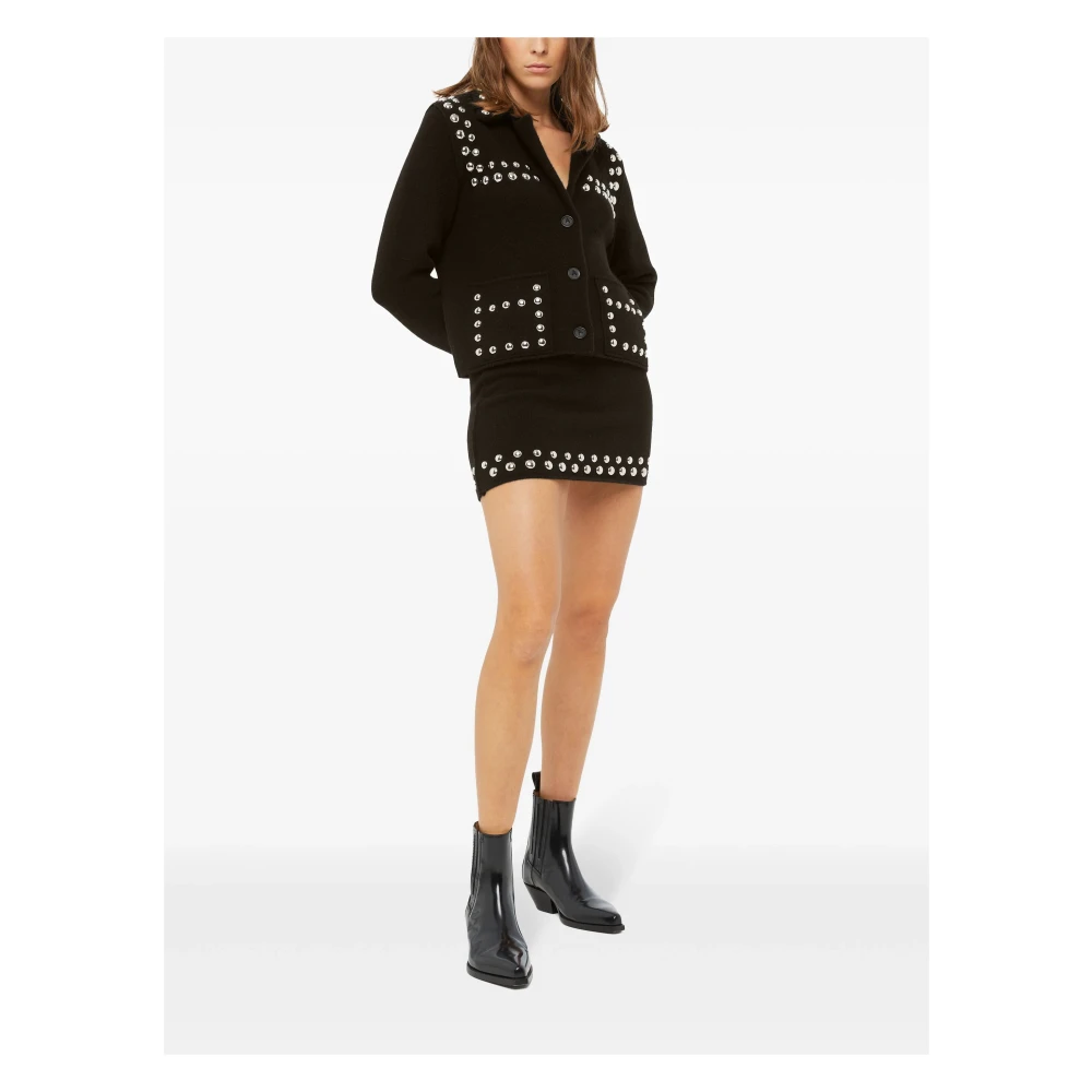 Alanui Zwarte Love and Studs Mini Rok Black Dames