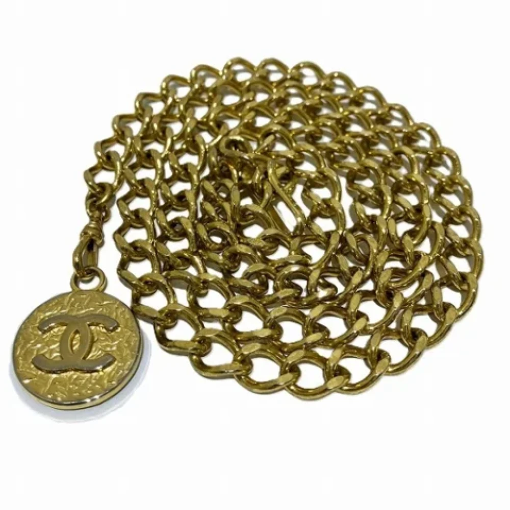Chanel Vintage Pre-owned Fabric belts Yellow Dames