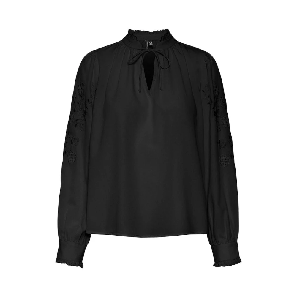 Vero Moda Zwarte LS Top | Freewear Zwart Black Dames