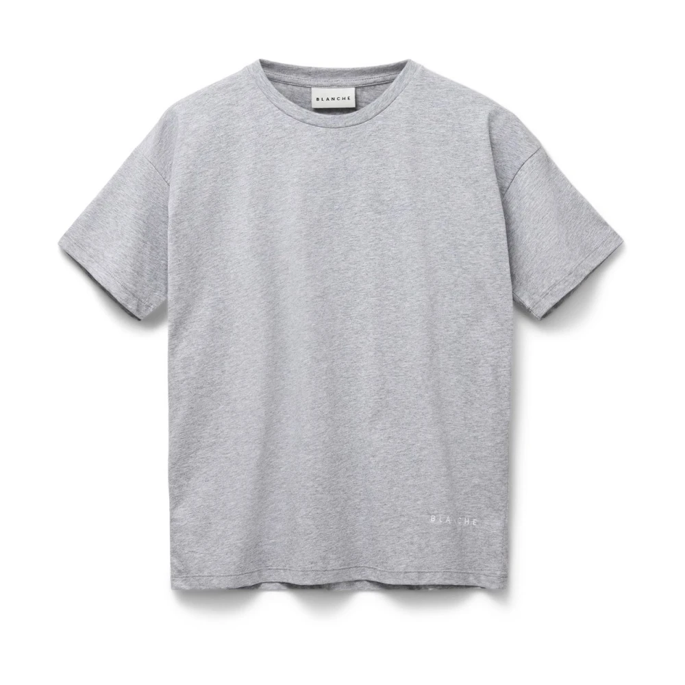 Blanche Grijs Melange Katoen Hoofd T-shirt Gray Dames