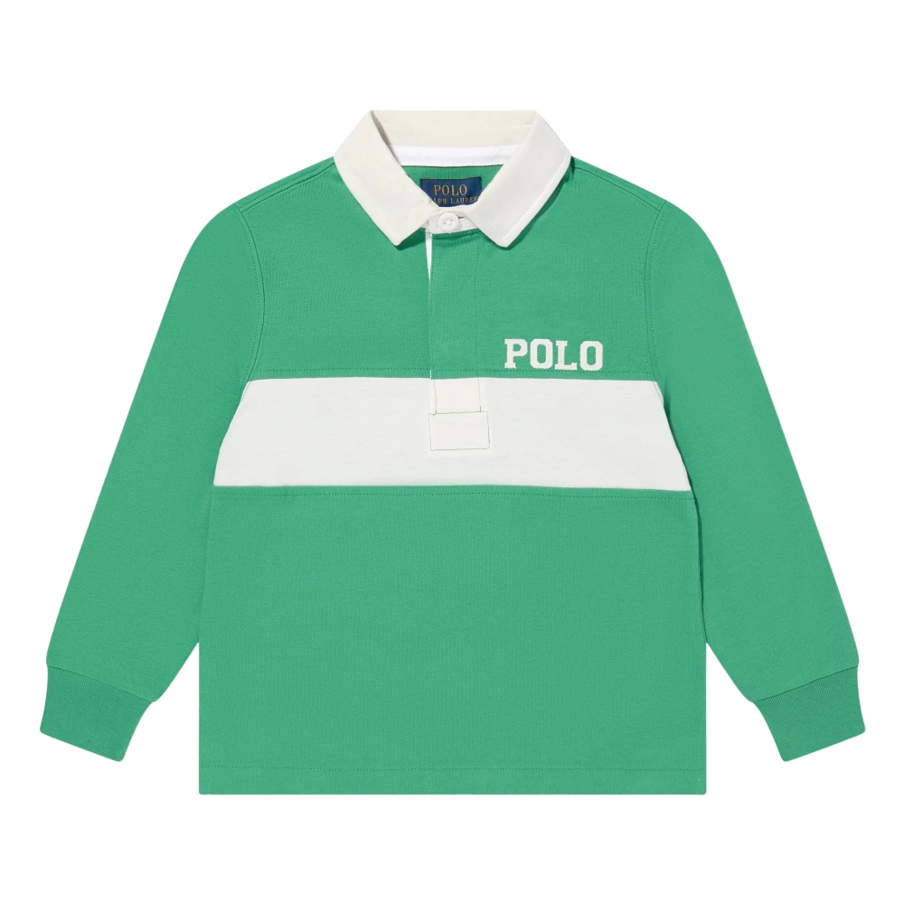 Ralph Lauren Boys Green Heavy Weight Jersey Rugby Shirt In