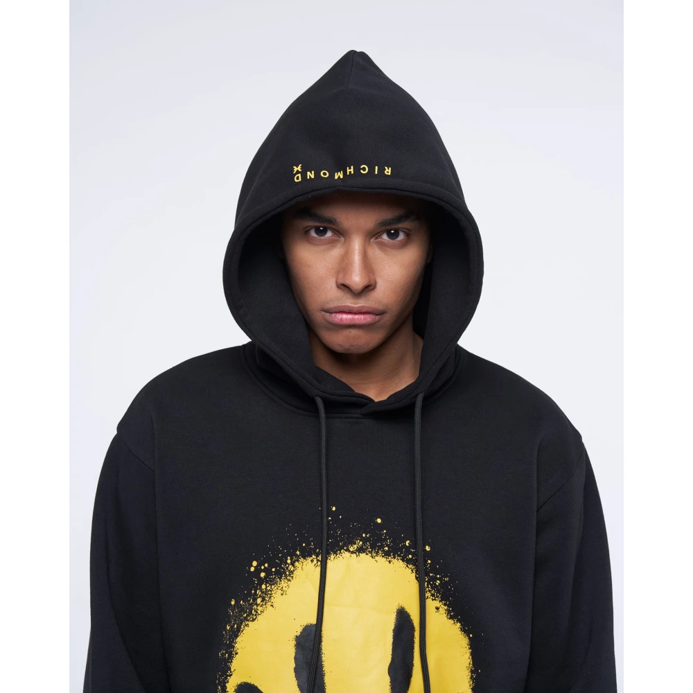 John Richmond Hoodie met warmgestempeld print Black Heren