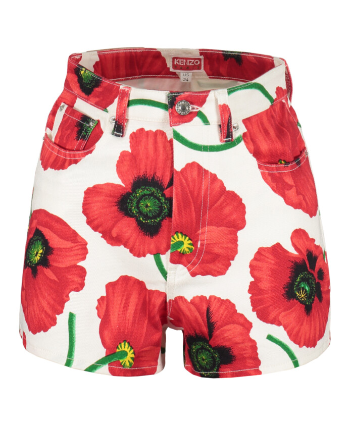 floral-print-denim-cut-off-shorts