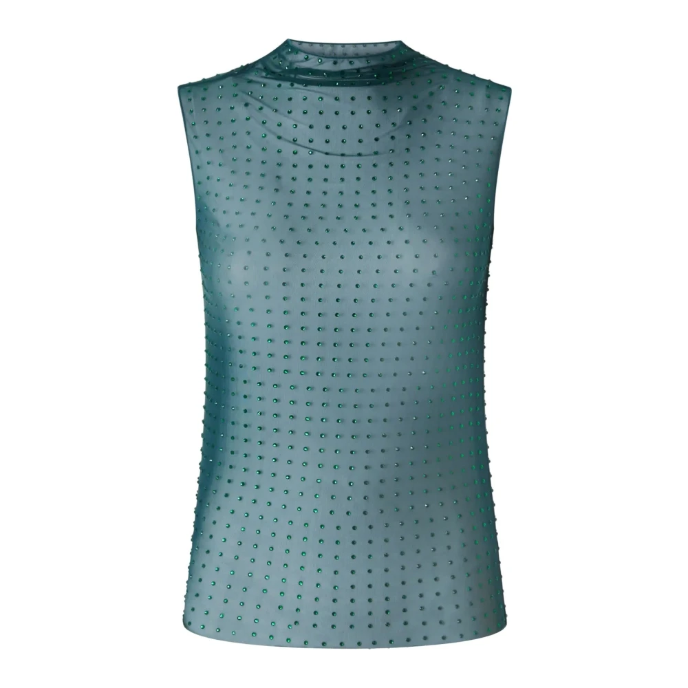 pinko Mouwloze Top in Nylon Elastaan Blue Dames