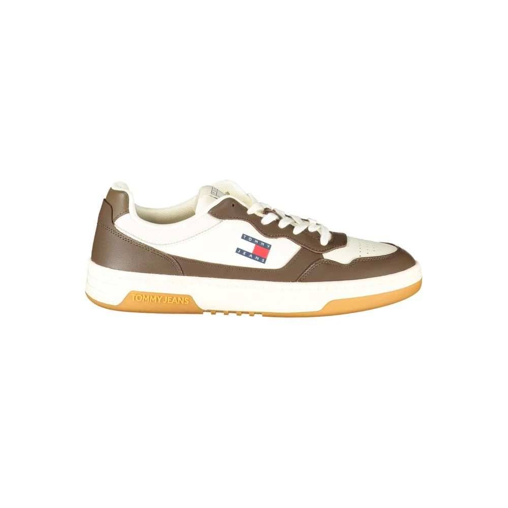 Tommy Hilfiger Men's Multicolor Sneakers, 11 Uk, White Leather Sneaker