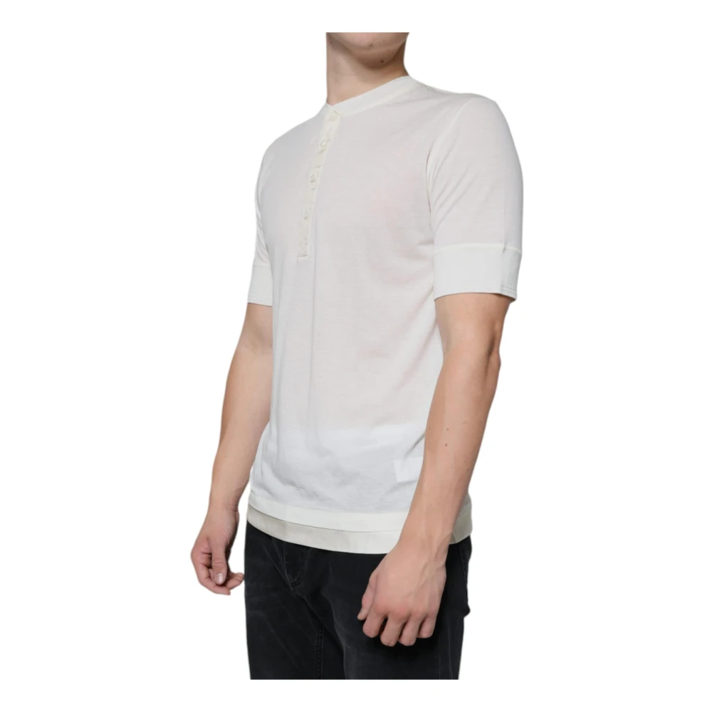 Dolce & Gabbana Zijdeblend korte mouw T-shirt White Heren