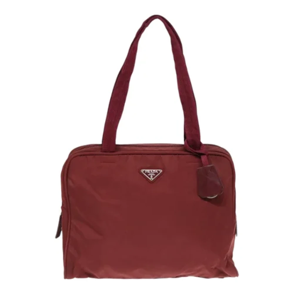 Prada Vintage Pre-owned Fabric shoulder-bags Red Dames