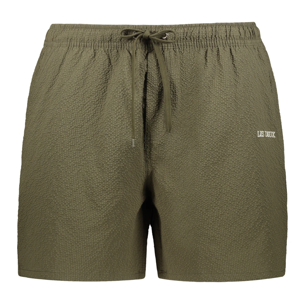 Les Deux Zwemshorts met mesh-voering en logoprint Green Heren