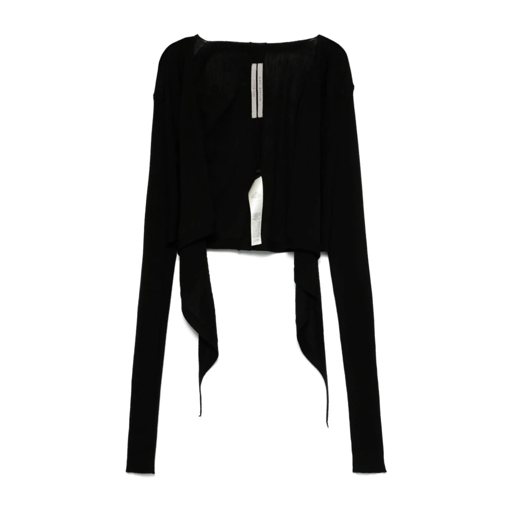 Rick Owens Zwarte Zelfbindende Trui met Lange Mouwen Black Dames