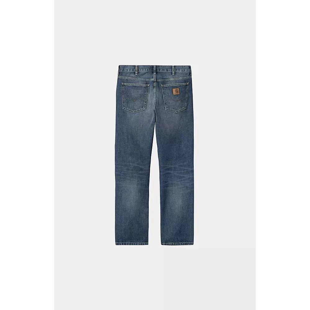 Carhartt WIP Relaxte Rechte Pijp Denim Broek Blauw Blue Heren