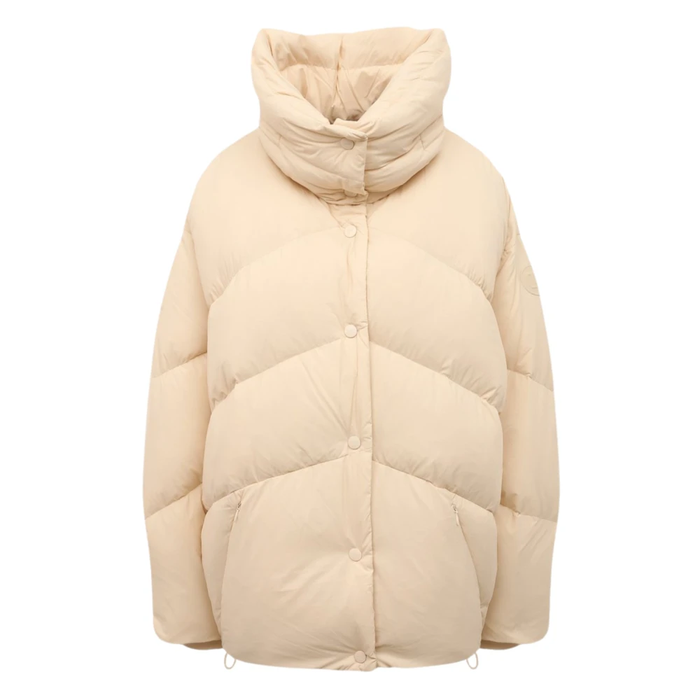 Duno Gewatteerde hoge hals donsjas Beige Dames
