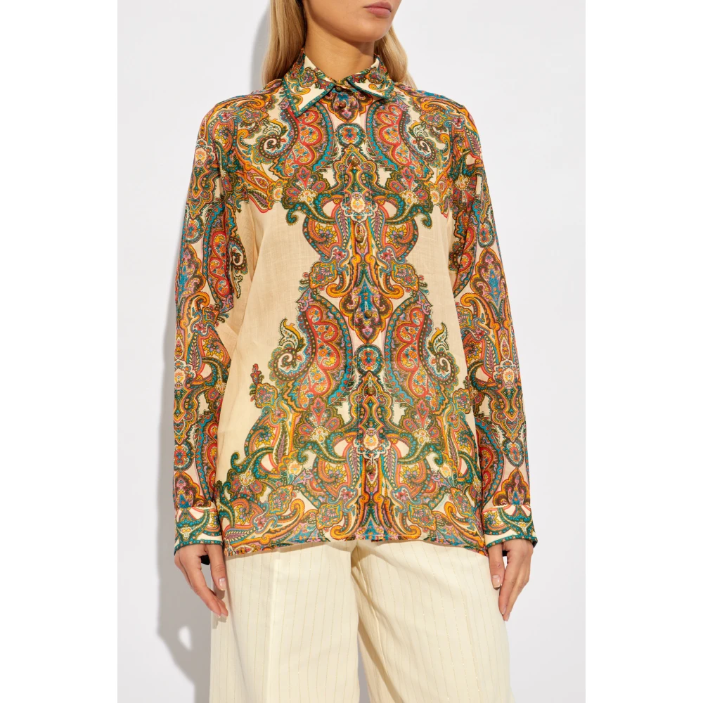 Zimmermann Bedrukt overhemd Beige Dames
