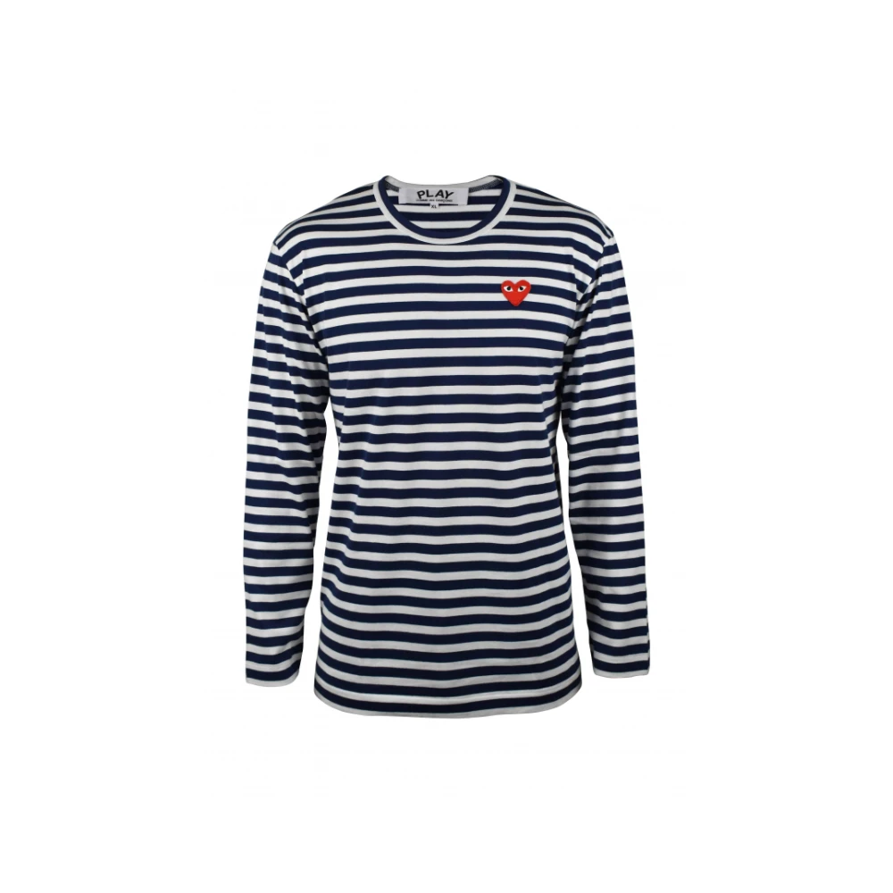 Comme des Garçons Navy Blue Sailor Heart Logo T-Shirt Multicolor Heren