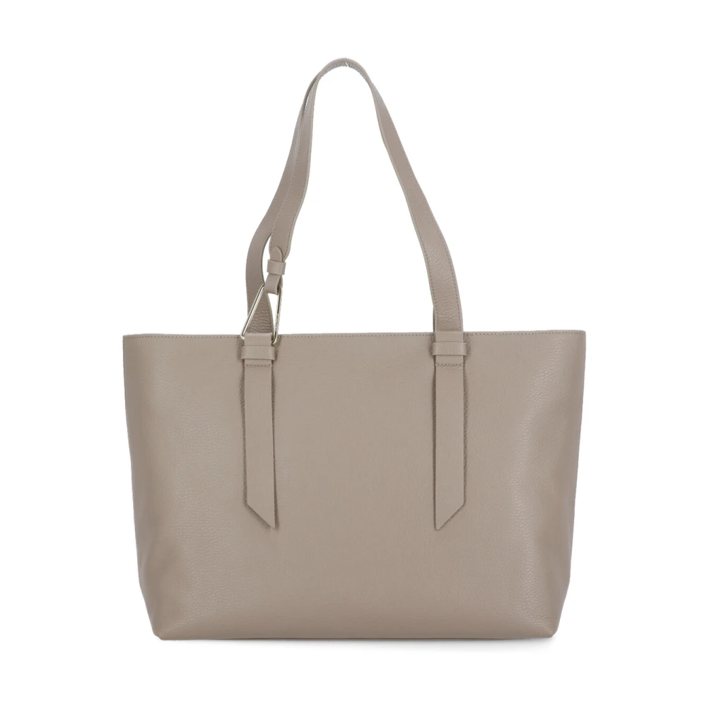 Coccinelle Beige Leren Schoudertas met Handvatten Beige Dames