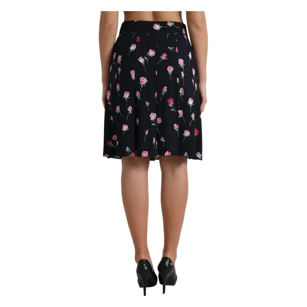 Dolce & Gabbana Elegante knielange rok met bloemenprint Multicolor Dames