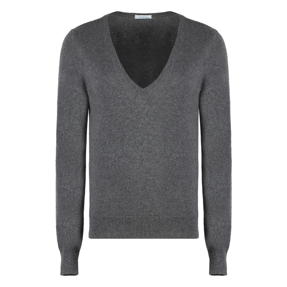 Malo Kasjmier Ribgebreide Trui Gray Dames
