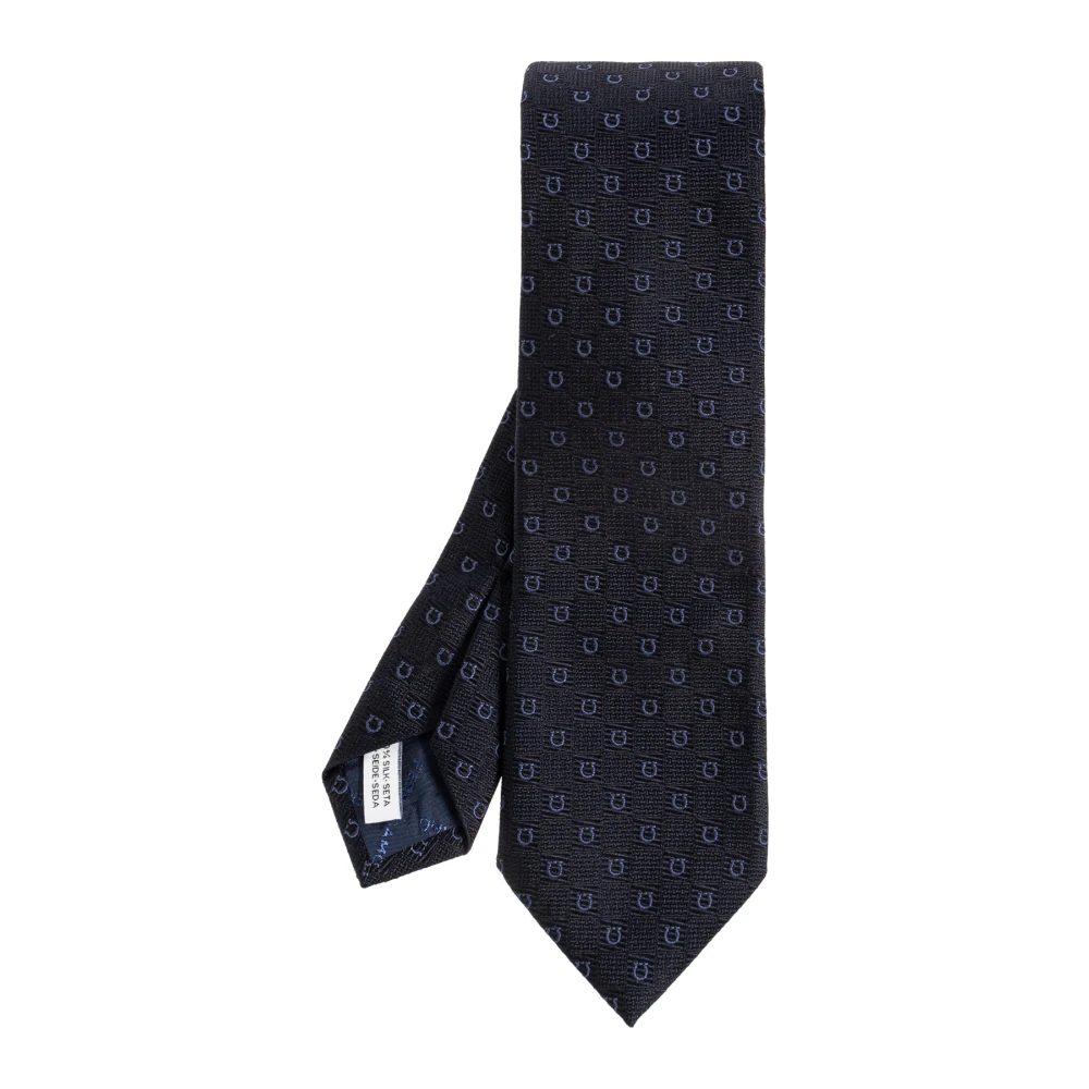 Ferragamo Silk Tie - Male - Ties - Blue - One Size - Accessories