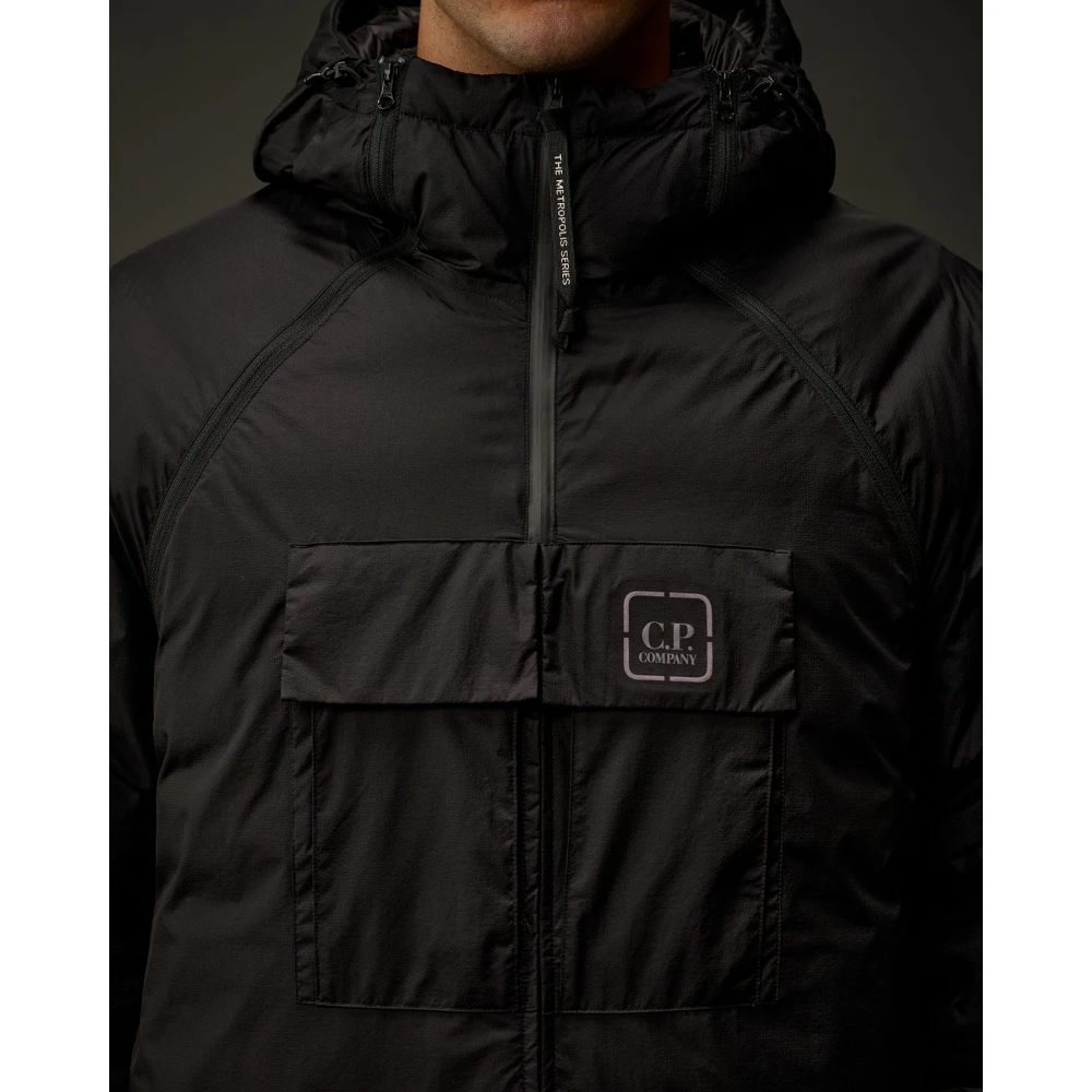 C.P. Company Metropolis Hooded Donsjas in Zwart Black Heren