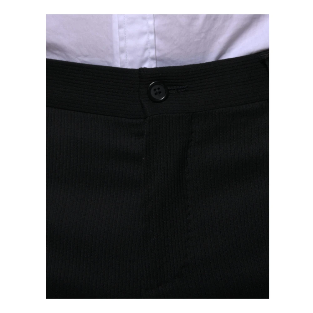 Dolce & Gabbana Zwarte Wolmix Skinny Jurk Broek Black Heren