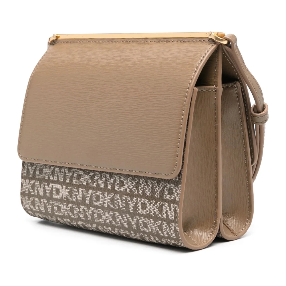 DKNY Beige Leren Crossbody Tas Beige Dames
