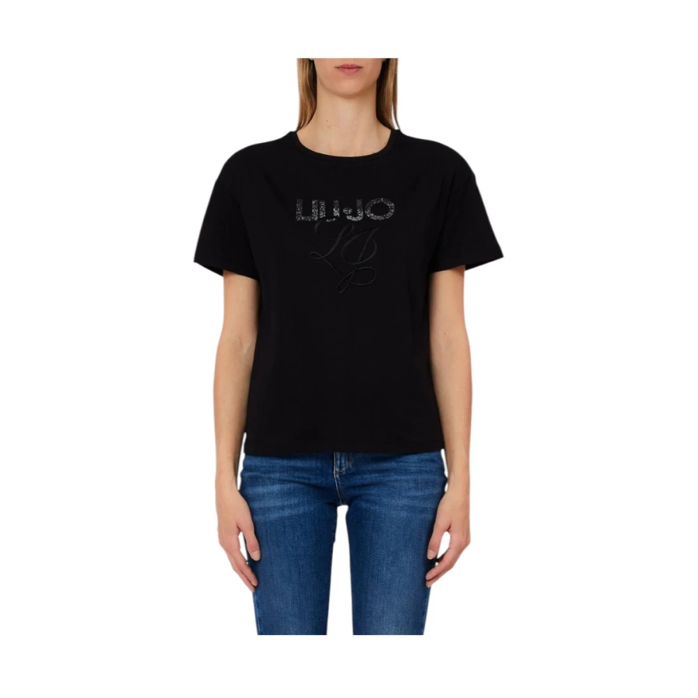 Liu Jo Vrouw Zwart Tops Dames, Xs, T-Shirt Met Korte Mouwen