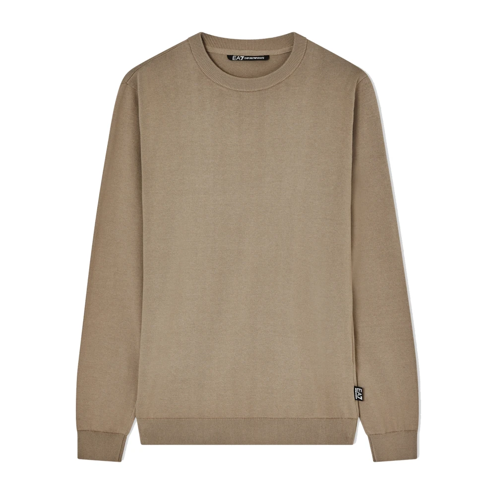 Emporio Armani Ea7 Men's Beige Sweatshirts, Xs, Crew-Neck Pullover