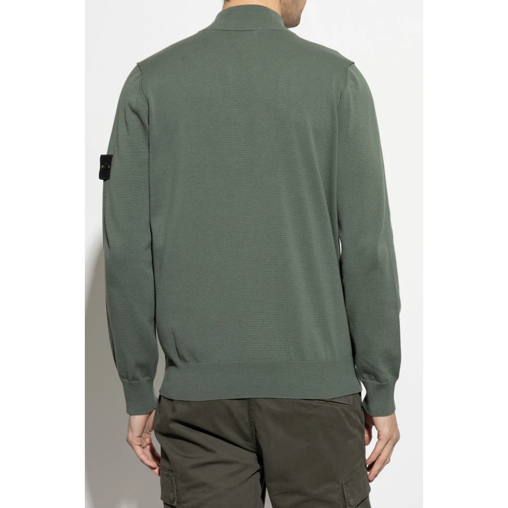 Stone Island Trui met opstaande kraag Green Heren