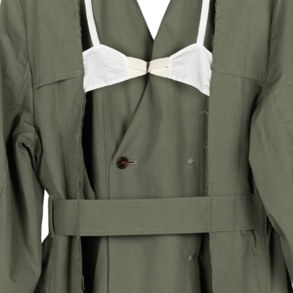Vaquera Groene Olijf Cut Out Trenchcoat Green Dames