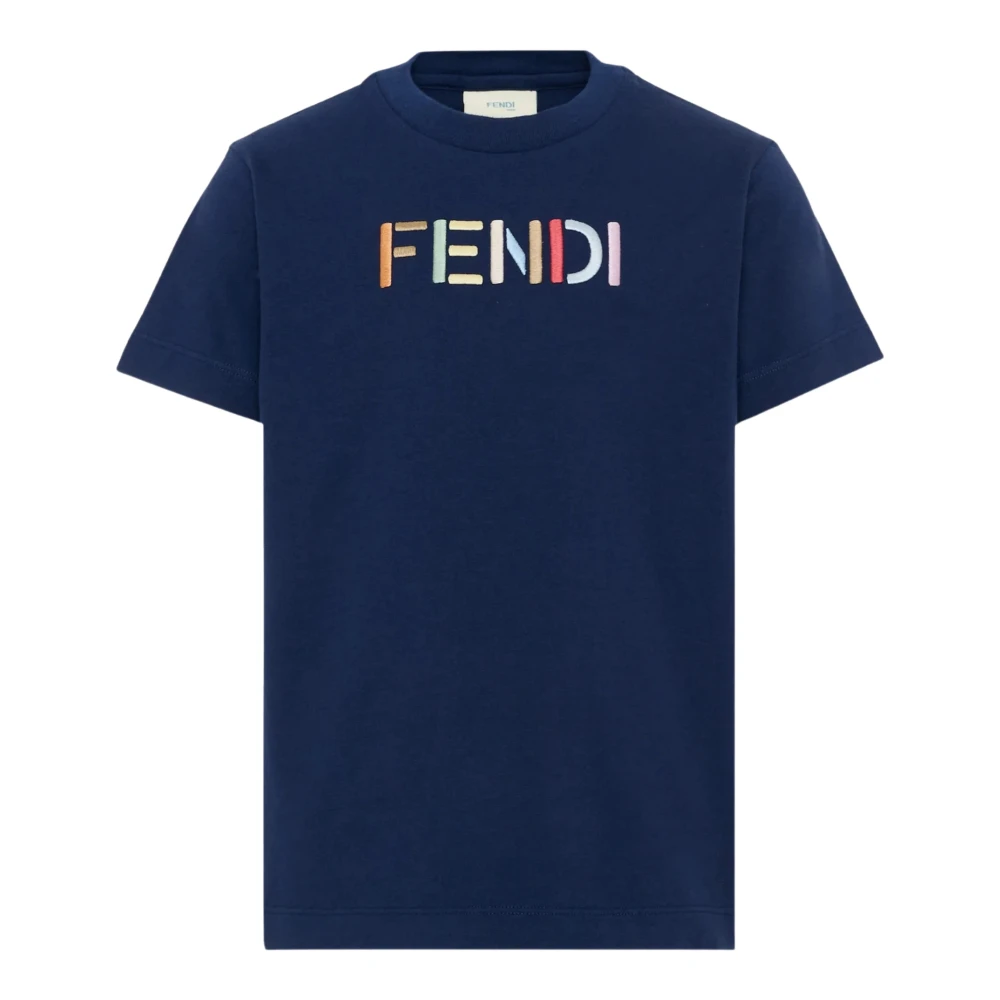 Fendi Kids T-Shirts And Polos - Female - Kids Short Sleeve T-Shirts - Blue - 12 Y - Kids