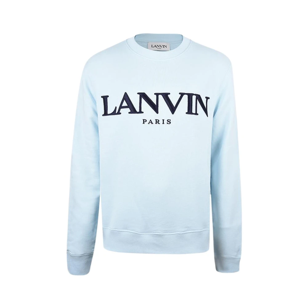 Lanvin Blauwe Geborduurde Sweater Blue Heren
