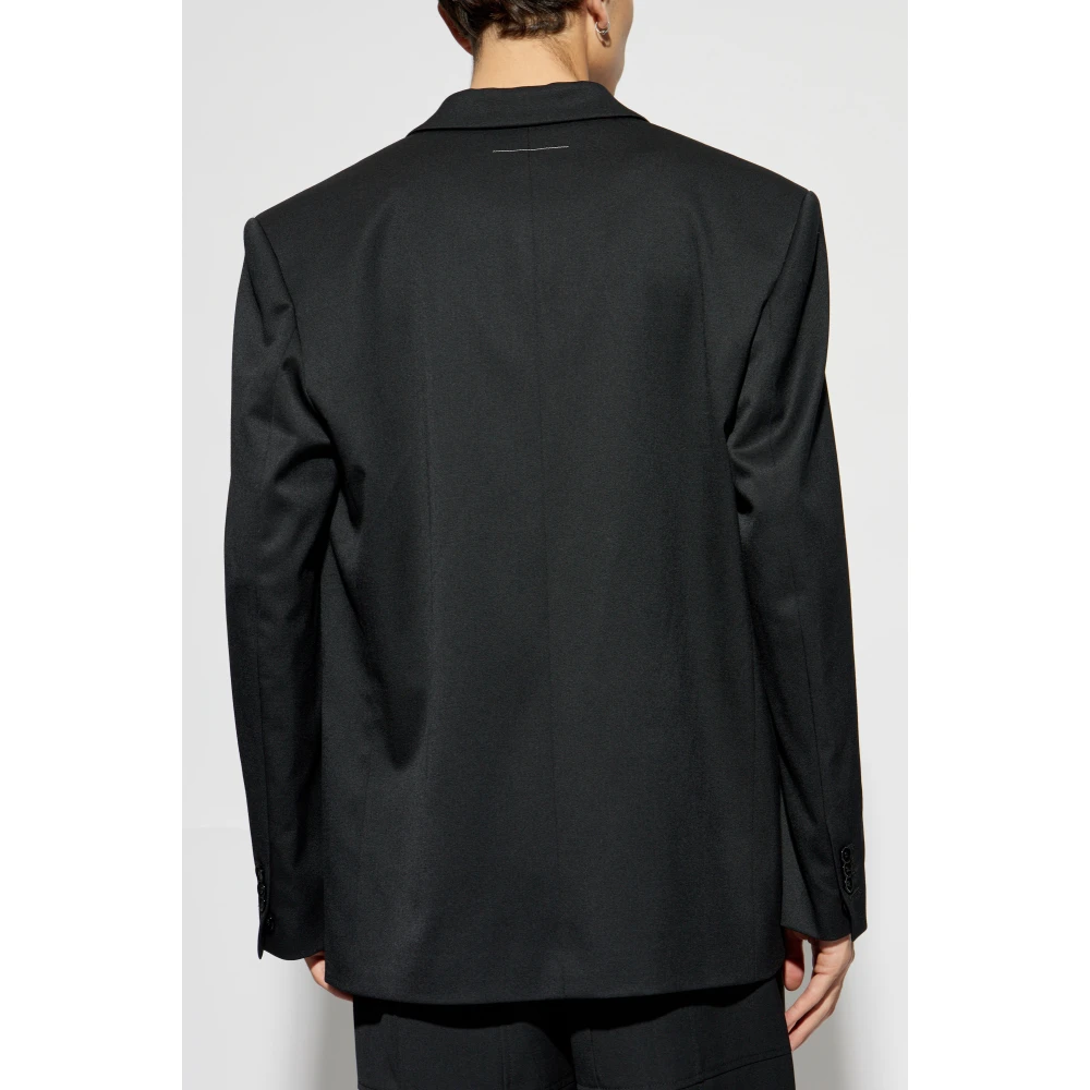 MM6 Maison Margiela Blazer met logo Black Heren