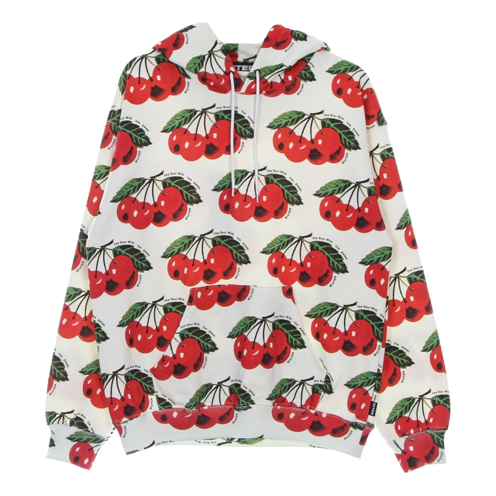 Iuter Multicolor Cherry Allover Hoodie Lättvikts Sweatshirt
