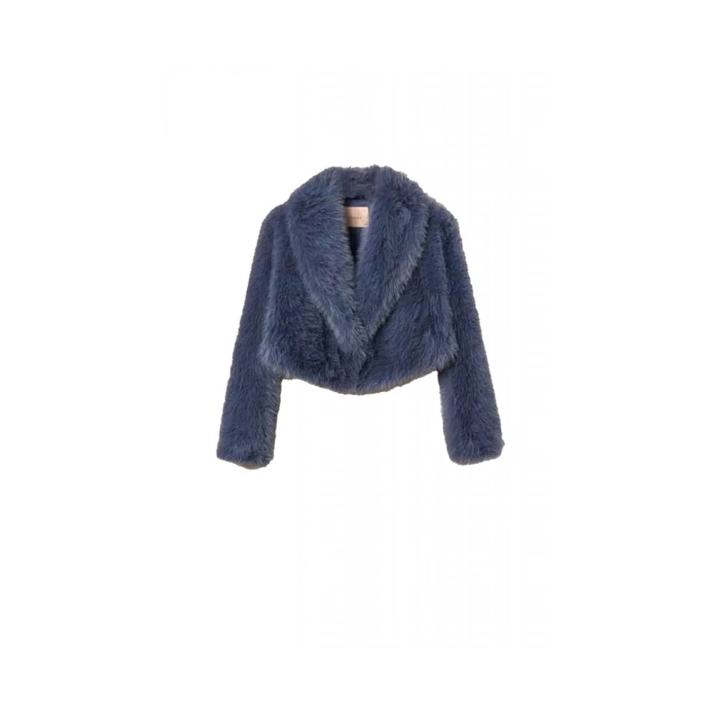 Twinset Donna Blu - Giacca In Ecopelliccia E Shearling - Jackets - M - Immagine 3